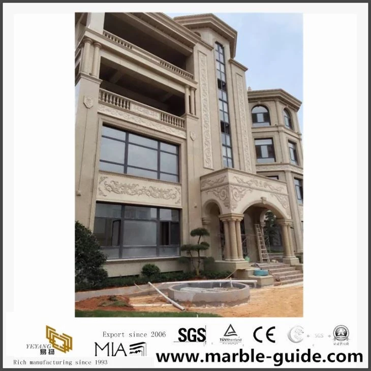 Cheap Beige Marble Column Roman Stone Pillars Decoration