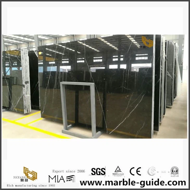 Nero Marquina Black Marble Slab For Bathroom Floor Mosaic Tile Decoration