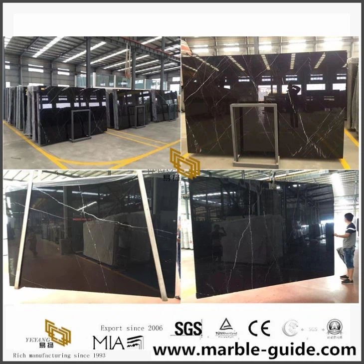 Nero Marquina Black Marble Slab For Bathroom Floor Mosaic Tile Decoration