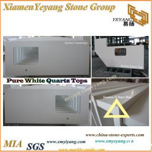 Pure White Quartz Virtuves Countertops un Vanity Tops