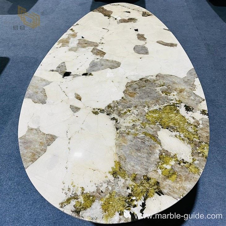 Pandora green marble drop-shaped table